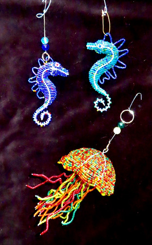 Lot glass bead - &, sea